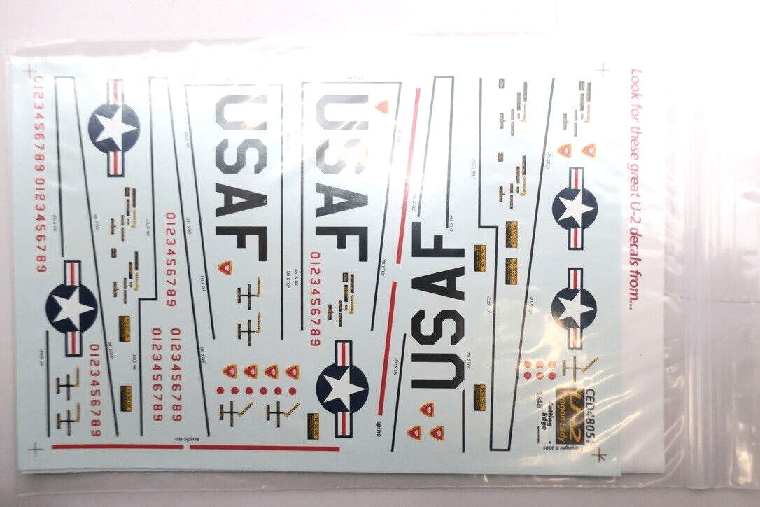 Cutting Edge CED48151 - U-2 Dragon Lady (U-2 Stencils & CIA Serial Numbers Decal - WISE GUYS HOBBIES LLC