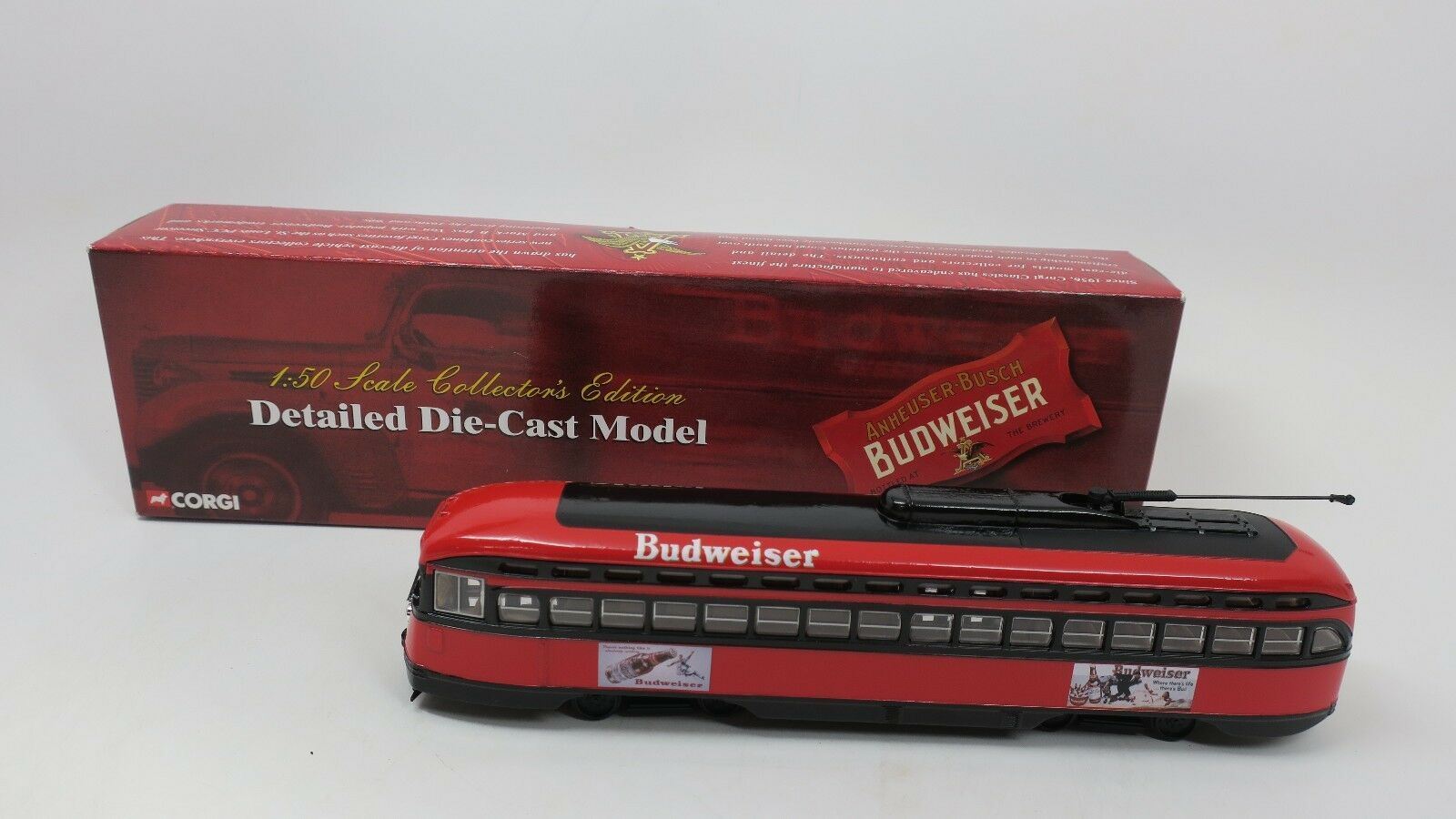 Corgi PCC Streetcar Budweiser "Ballpark" 1:50 scale Die-cast US55022 - WISE GUYS HOBBIES LLC