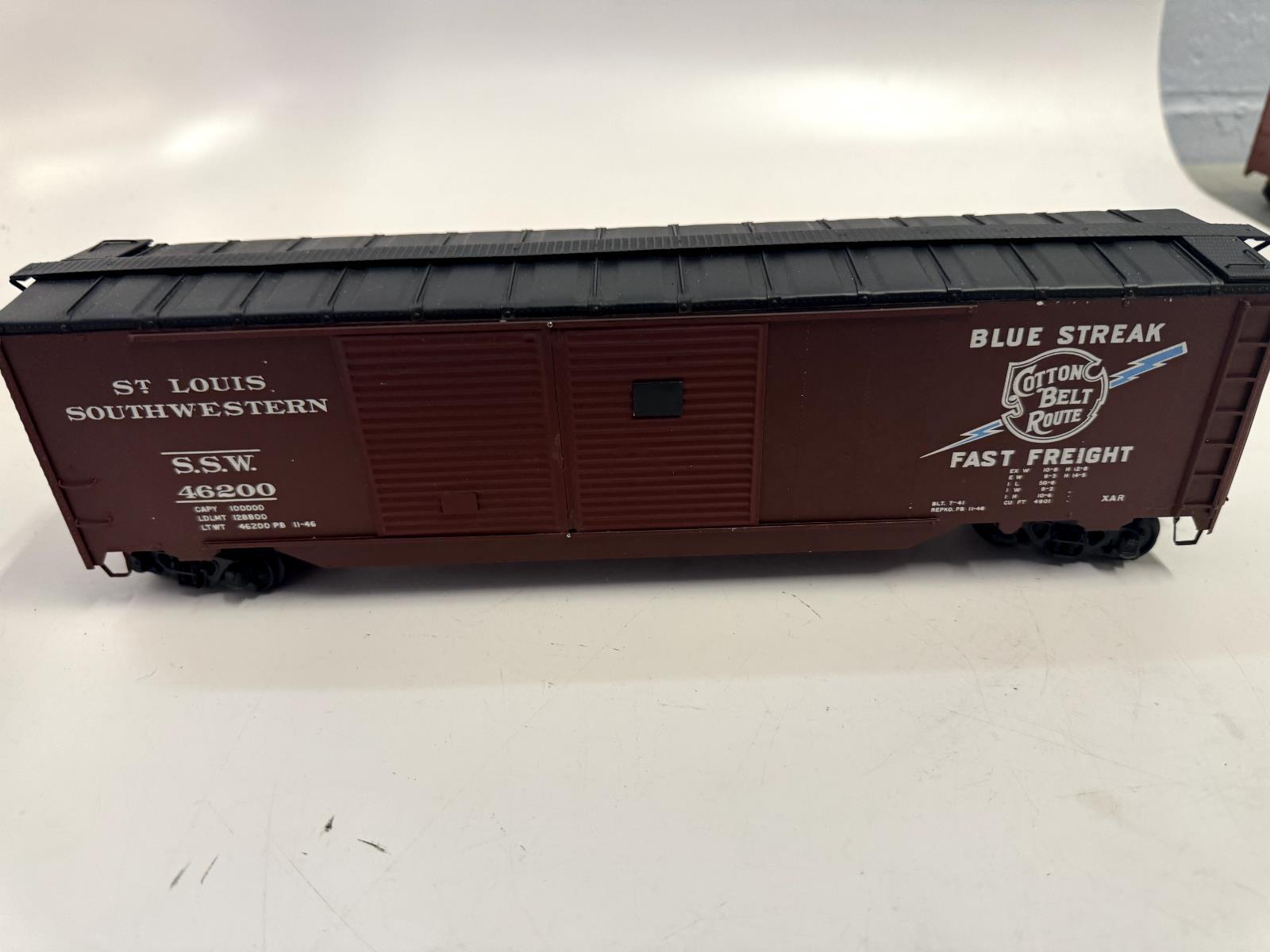 HAND BUILT CUSTOM AUTOMOBILE BOXCAR COTTON BELT SSW KCS O SCALE 2R - WISE GUYS HOBBIES LLC