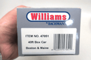 Bachmann 47051 O - Scale Williams 40' Box Car Boston and Main - B&M - WISE GUYS HOBBIES LLC