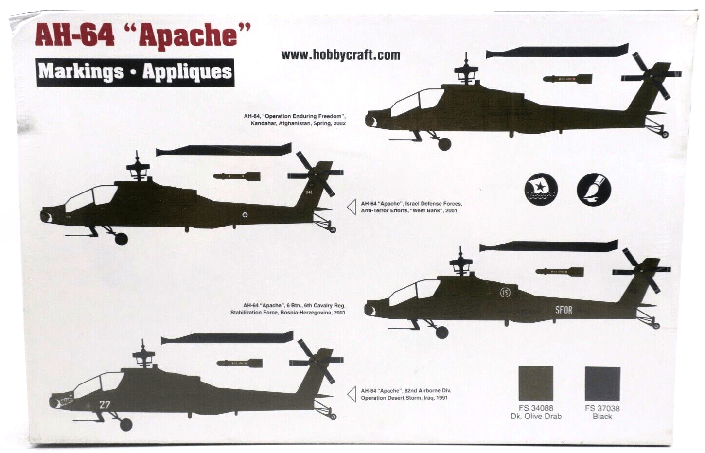 Hobbycraft 1/48 AH-64 Apache War on Terror Model Kit HC2452 - WISE GUYS HOBBIES LLC