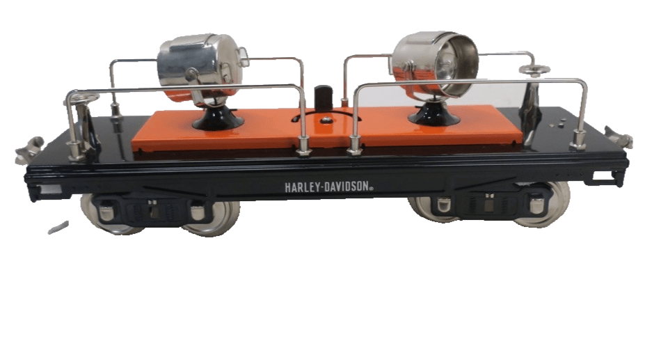 MTH Standard Gauge Tinplate Harley Davidson 200 Series Searchlight Car 10-2163 - WISE GUYS HOBBIES LLC