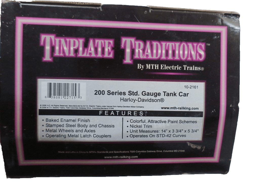 MTH Lionel Standard Gauge Harley Davidson Motor Oil Tank Car 10-2161 NIB - WISE GUYS HOBBIES LLC