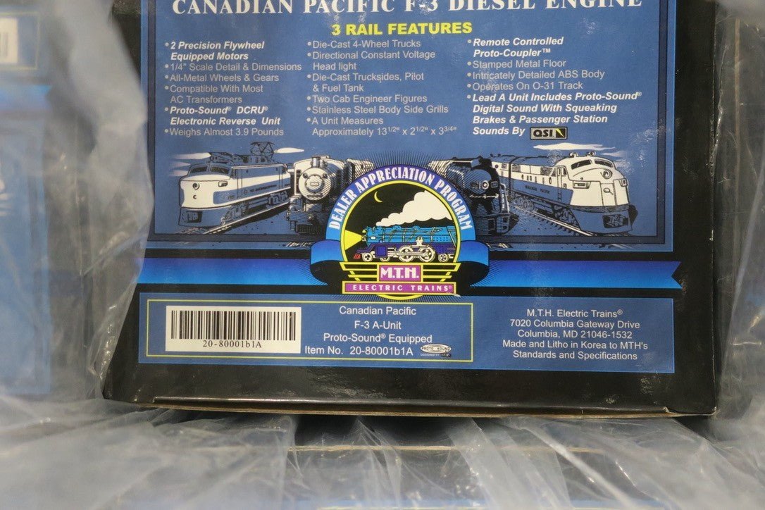MTH O SCALE DEALER APPRECIATION PROGRAM CANADIAN PACIFIC 20-80001 6 CAR SET NEW - WISE GUYS HOBBIES LLC