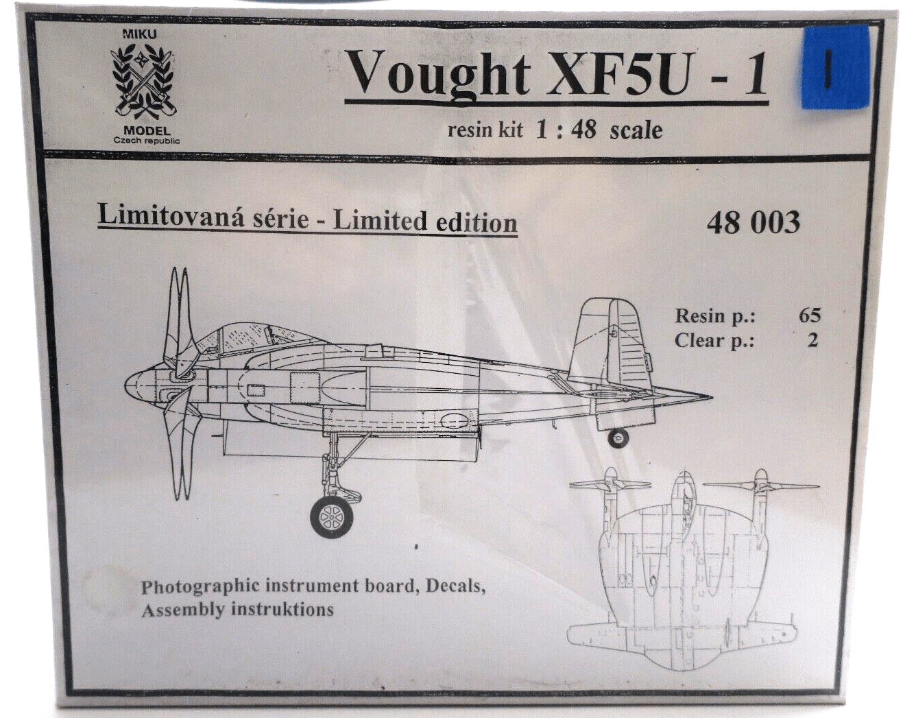 Miku Model 1/48 Vought XF5U-1 Resin Cast Kit - WISE GUYS HOBBIES LLC