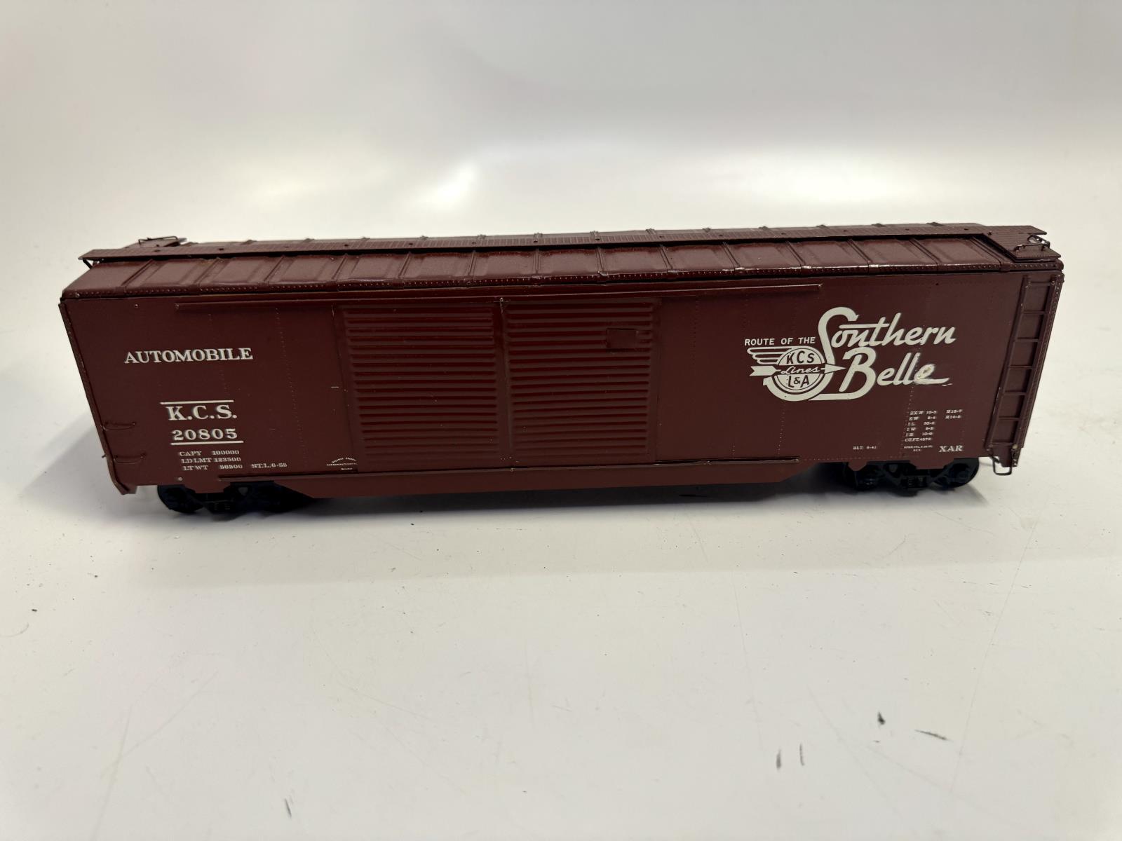 HAND BUILT CUSTOM AUTOMOBILE BOXCAR KANSAS CITY SOUTHERN KCS O SCALE 2R - WISE GUYS HOBBIES LLC