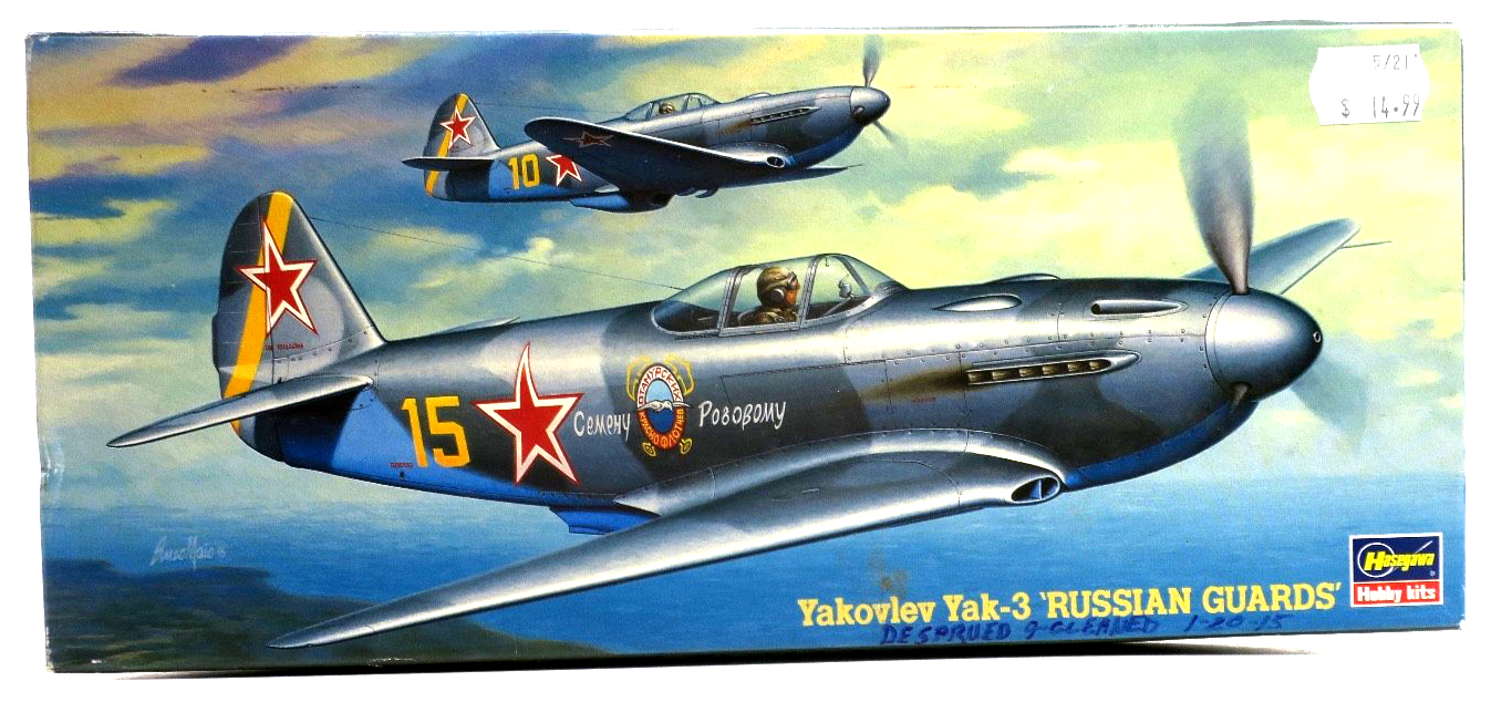 Hasegawa 1/72 Yakolev Yak - 3 'Russian Guards' Model Kit 51373 - WISE GUYS HOBBIES LLC