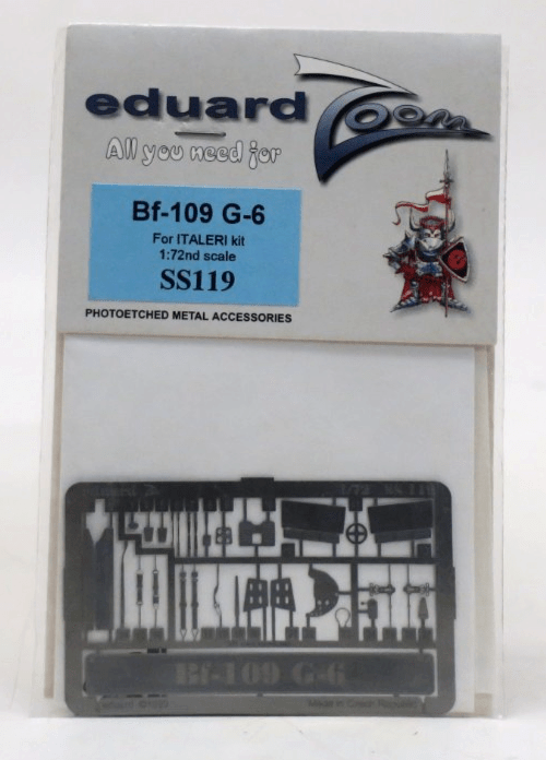 Eduard Photo Etch 1/72 BF - 109 G - 6 For Italeri Kit Detail Set SS119 - WISE GUYS HOBBIES LLC