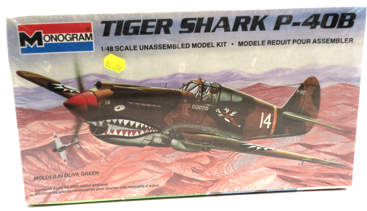 Monogram 1/48 Tiger Shark P-40B Model Kit - WISE GUYS HOBBIES LLC