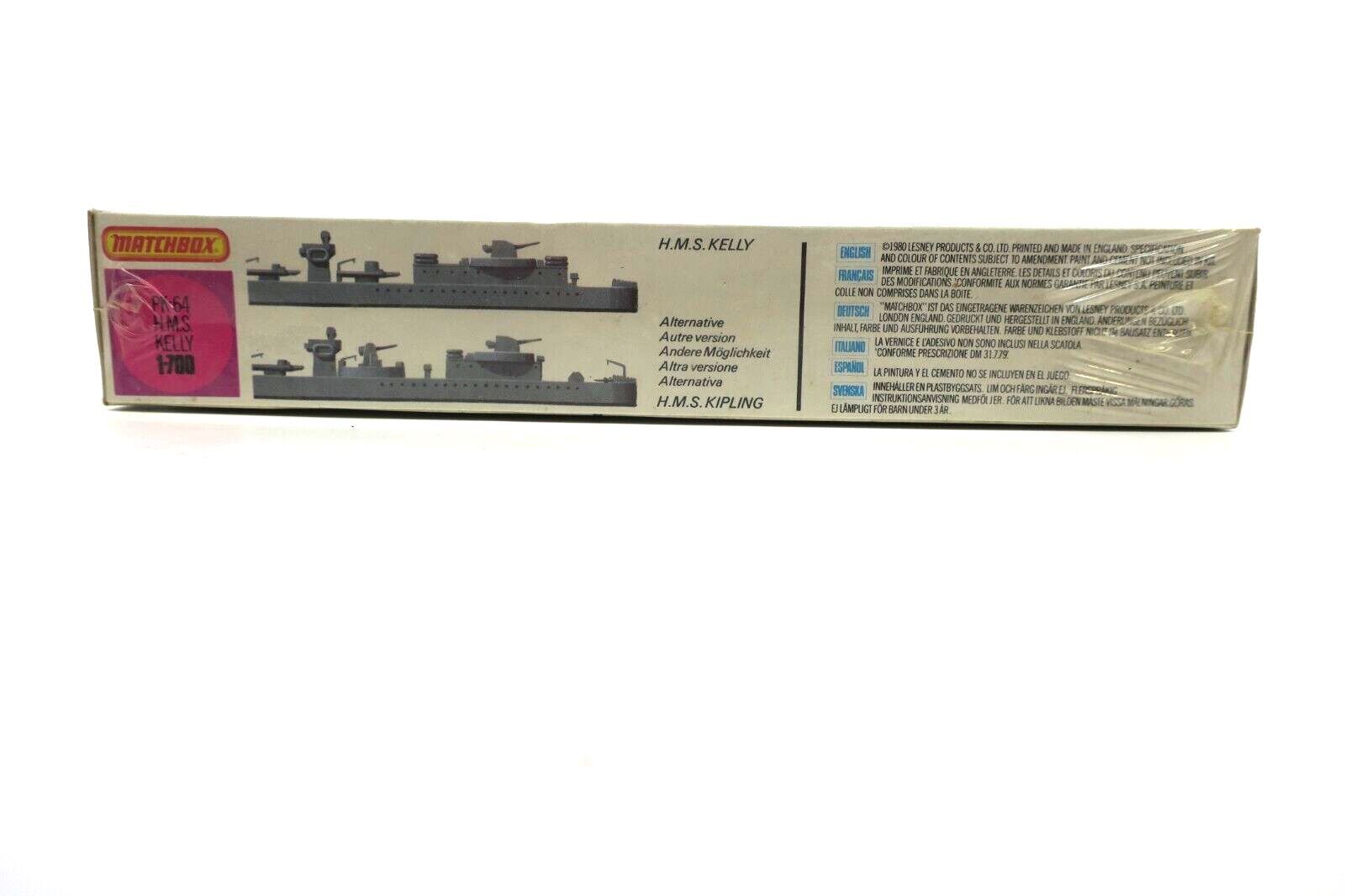 Vintage 1980 Matchbox PK-64 HMS Kelly Model Kit G2 - WISE GUYS HOBBIES LLC