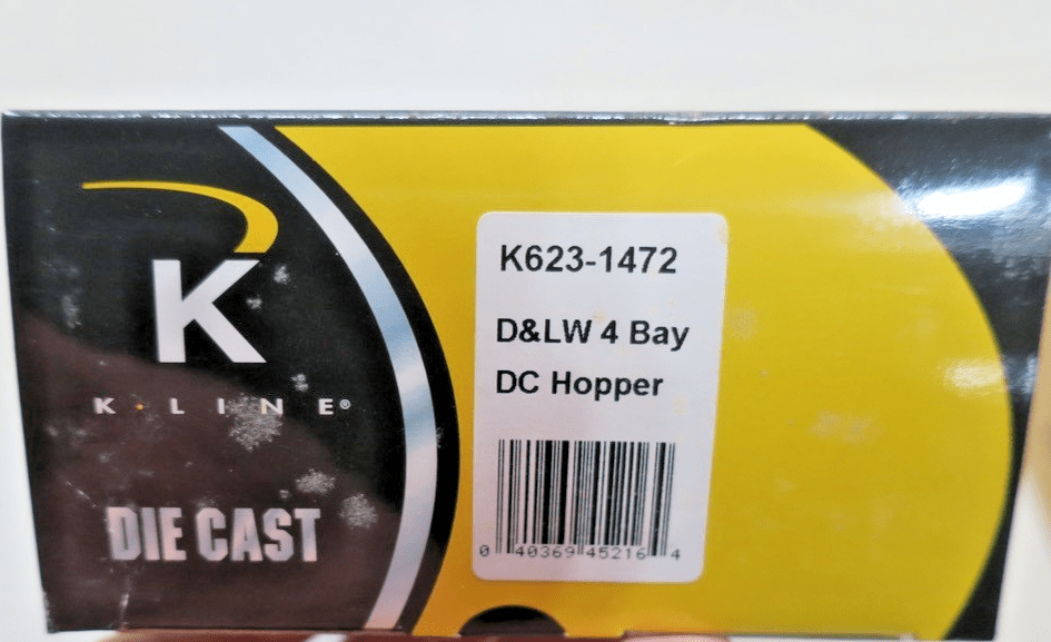 K - line Die - Cast D&LW (Lackawanna) 84027 4 - Bay Hopper Car w/Load K623 - 1472 New - WISE GUYS HOBBIES LLC
