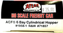 ATLAS O TRAIN 6-BAY NORFOLK AND WESTERN RR CYLINDRICAL HOPPER CAR NO. 71857