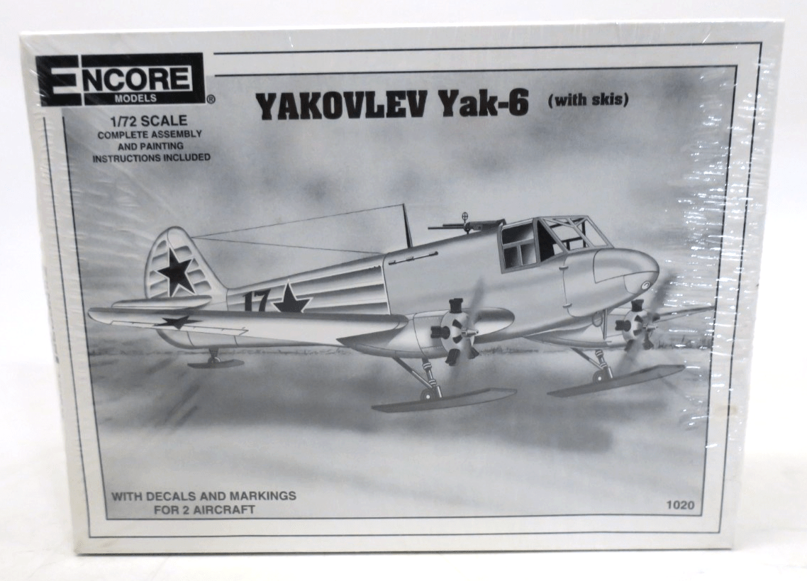Encore Models 1/72 Yakovlev Yak - 6 (With Skis) Model Kit 1020 SEALED - WISE GUYS HOBBIES LLC