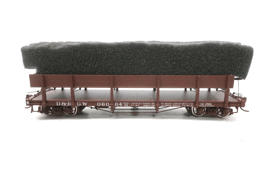 Milestone Models PBL Brass D&RGW Rail & Tie Car Sn3 Scale Painted RED 6084 - WISE GUYS HOBBIES LLC