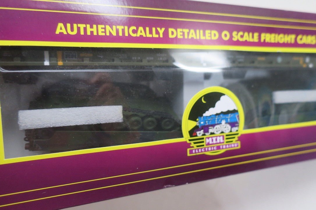 MTH 20-92183C U.S. Army 60' Flat Car O Scale Train 2 M1a Abrams Tanks Military - WISE GUYS HOBBIES LLC