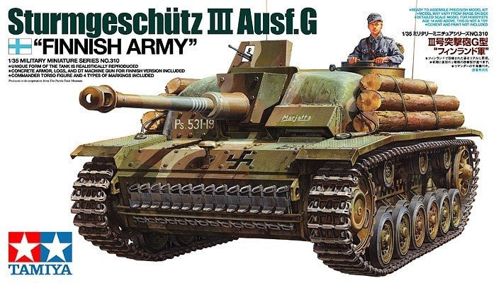 Tamiya 1/35 Sturmgeschutz III Ausf.G Finnish Army Version Model Kit - WISE GUYS HOBBIES LLC