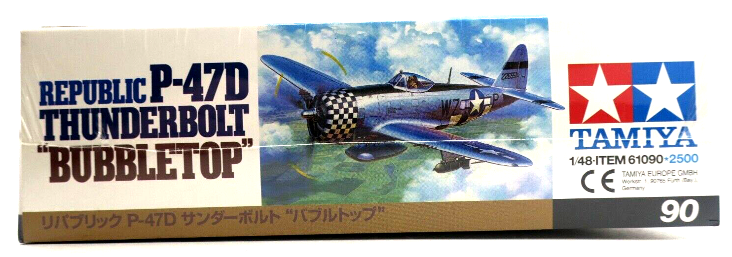 Tamiya 1/48 Republic P-47D Thunderbolt Bubbletop Model Kit 61090 - WISE GUYS HOBBIES LLC