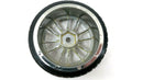 1/10 Scale On-Road 12 Spoke Chrome Rims V-Tread Hard Drift Tires RC Wheels 3mm