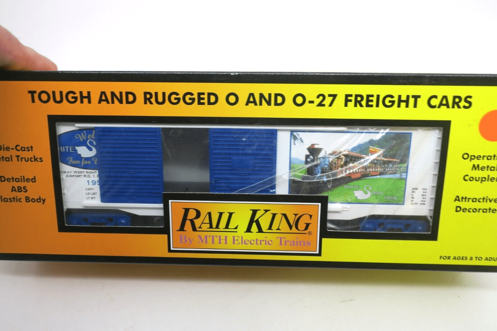 MTH RAILKING WHITE SWAN PARK DOUBLE DOOR BOX CAR 30-74133 - WISE GUYS HOBBIES LLC