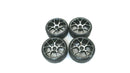 1/10 Scale On-Road Aluminum Black 5Y Spoke Rims W/ Hard Compound Drift Tires