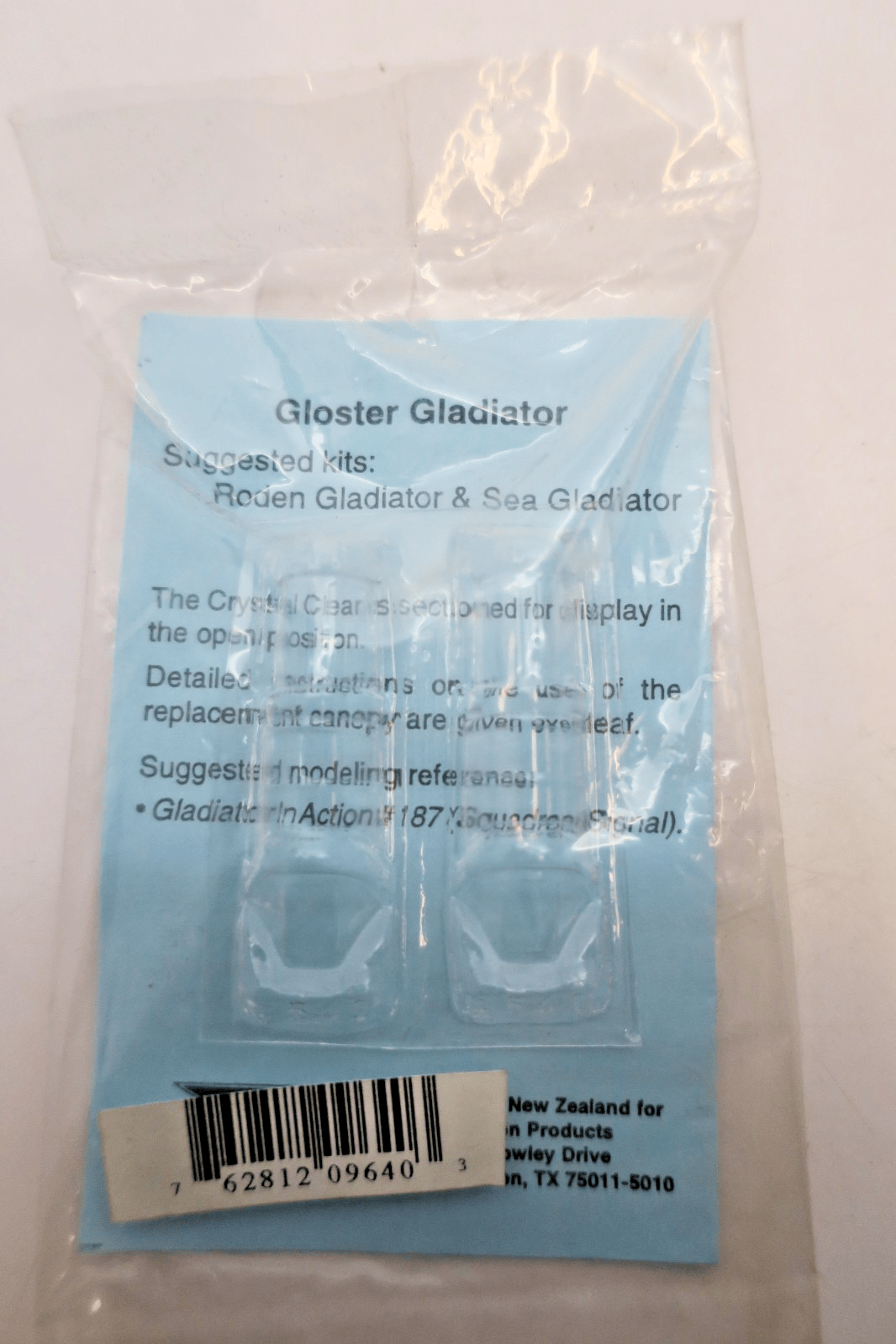 Squadron 1/48 Gloster Gladiator Canopy Part 9640 - WISE GUYS HOBBIES LLC