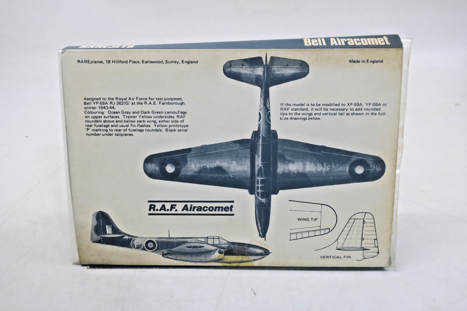 Rarejets 1/72 Bell P-59B Airacomet Vacuum-Formed Model Kit - WISE GUYS HOBBIES LLC