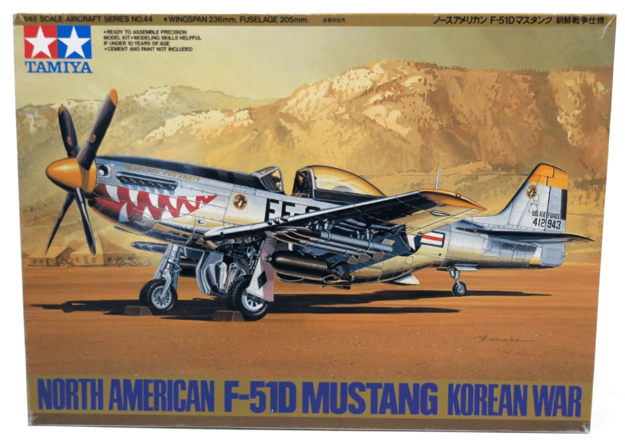 Tamiya 1/48 North American F - 51D Mustang Korean War Model Kit 44 - WISE GUYS HOBBIES LLC