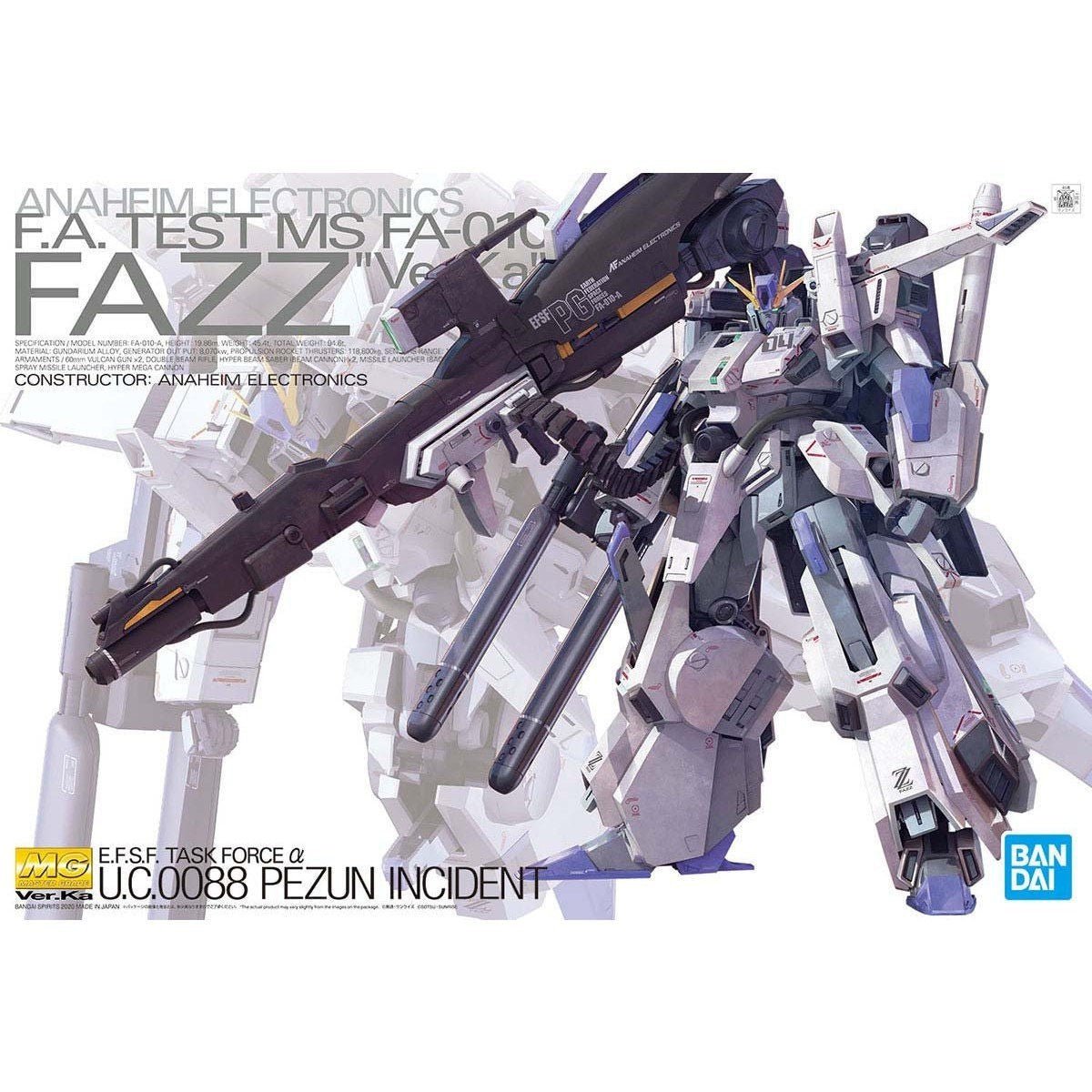 Bandai Gundam Sentinel MG 1/100 FAZZ Ver. Ka Model Kit - WISE GUYS HOBBIES LLC