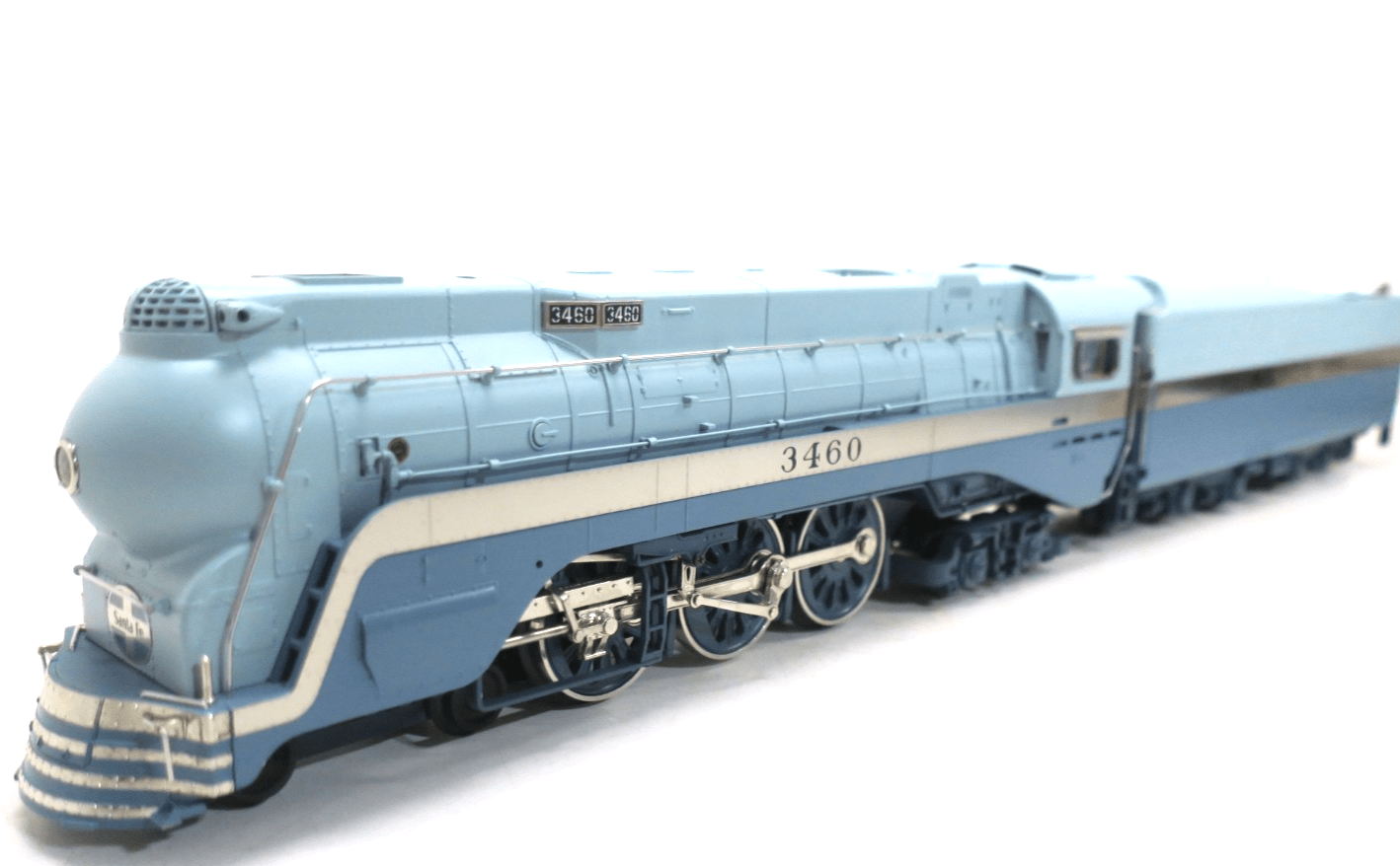 MTH 20 - 3194 - 1 Santa Fe 4 - 6 - 4 Blue Goose Steam & Tender  3460 PRODUCTION SAMPLE - WISE GUYS HOBBIES LLC