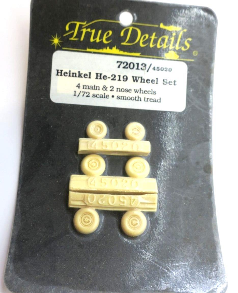 True Details 72013 1/72 Heinkel He-219 Wheel Set 4 Main & 2 Nose Wheels - WISE GUYS HOBBIES LLC