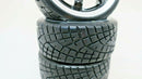 1/10 Scale On-Road 6 Spoke Black w/ Chrome Lip Rims V-Tread Hard Drift Wheels