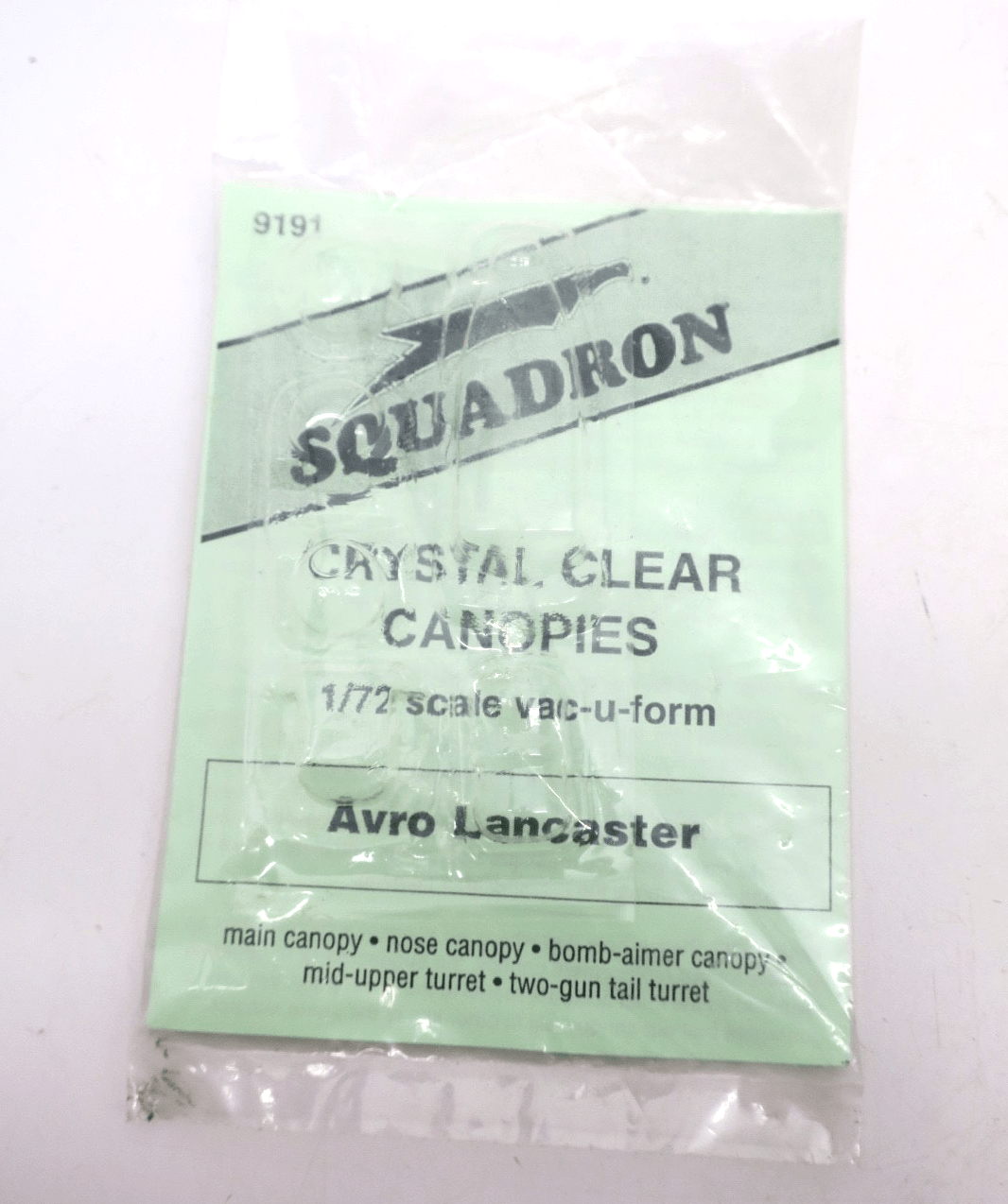 Squadron 1/72 Avro Lancaster Canopy Part 9191 - WISE GUYS HOBBIES LLC