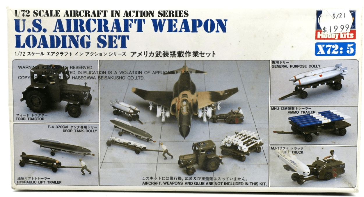 Hasegawa 1/72 US Aircraft Weapon Loading Set Model Kit - WISE GUYS HOBBIES LLC