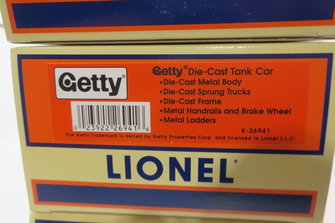 Lionel Die-Cast Tank Car 4-Pack,Phillips Petroleum,Getty,Sinclair,& UP, 6-26936 - WISE GUYS HOBBIES LLC