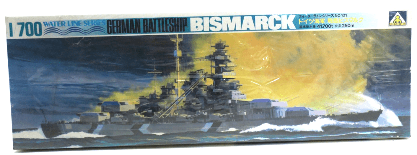 Aoshima 1/700 German Battleship Bismarck Model Kit 101 SEALED - WISE GUYS HOBBIES LLC