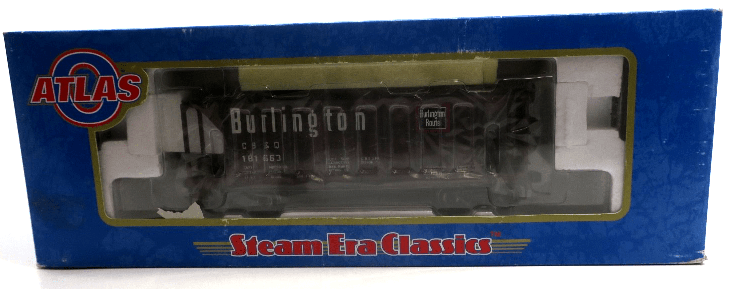 ATLAS O Scale 70 Ton Covered Hopper Car 9367 - 3 Burlington 181663 2 Rail - WISE GUYS HOBBIES LLC