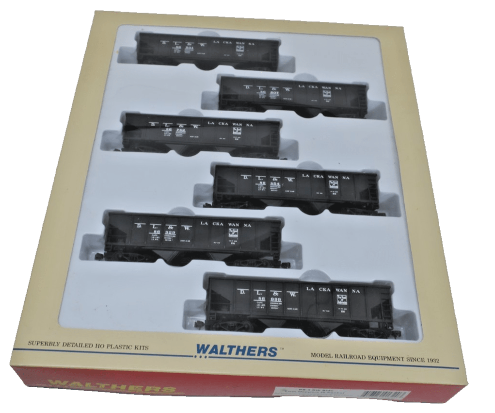 Walthers 932 - 945 HO Delaware Lackawanna DL&W PS - 3 Twin Hopper Train Car 6 Pack - WISE GUYS HOBBIES LLC
