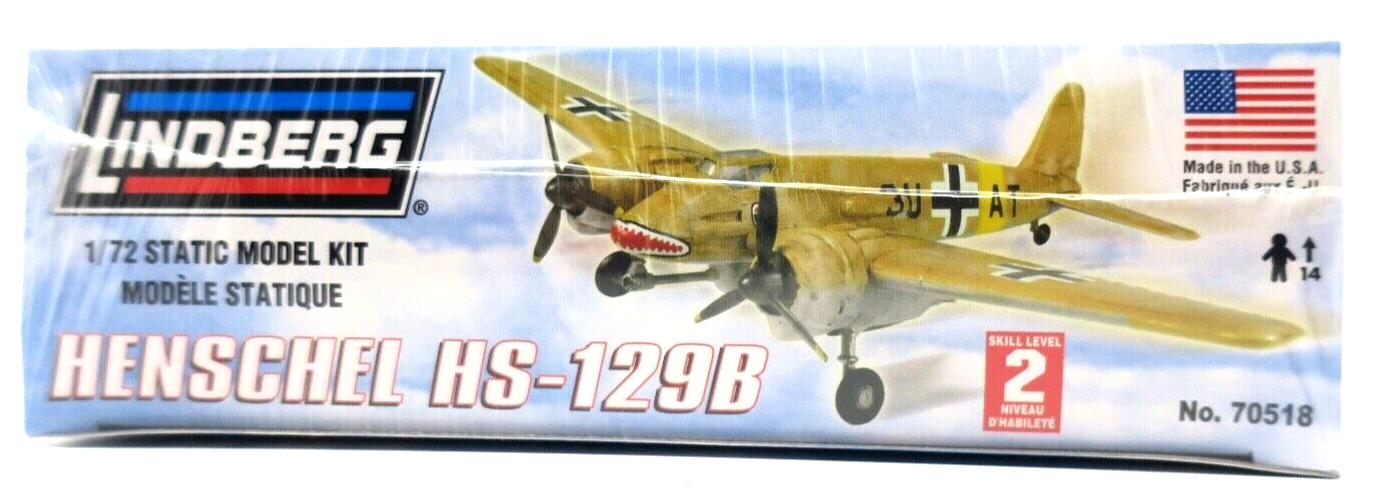 Lindberg Air Power 1/72 Henschel HS-129B Model Kit No. 70518 - WISE GUYS HOBBIES LLC