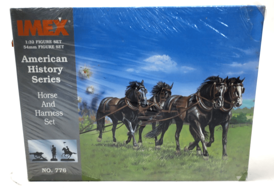 IMEX 1/32 American History Series Horse And Harness Set Model Kit 776 SEALED - WISE GUYS HOBBIES LLC