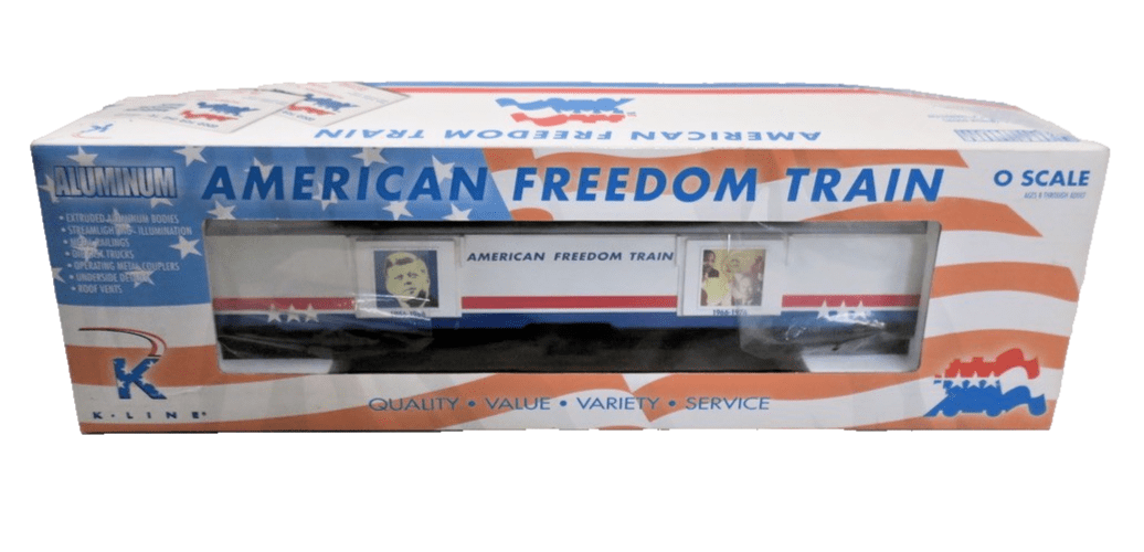 K - Line k4601 - 30110 O American Freedom Train 18" Aluminum Display Car 110 - NIB - WISE GUYS HOBBIES LLC