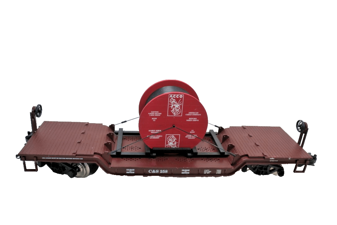 USA Trains C&S 258 Cable Reel Depressed - Center Flat Car w/ ACCO Reel - WISE GUYS HOBBIES LLC