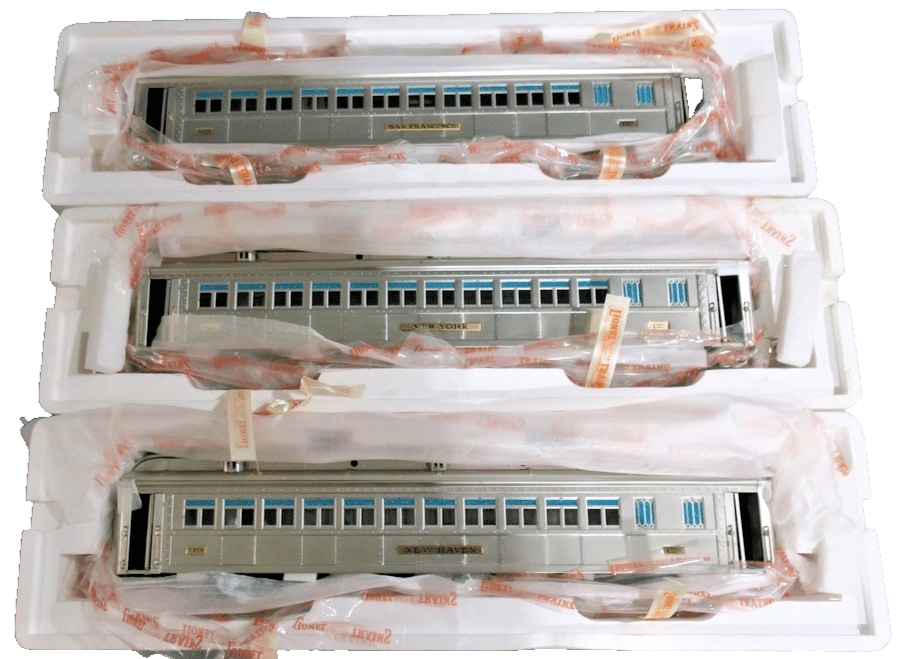Lionel Zinc Chromate Std. Gauge Tinplate 3-Car Std. Gauge Show Room Set 11-40019 - WISE GUYS HOBBIES LLC