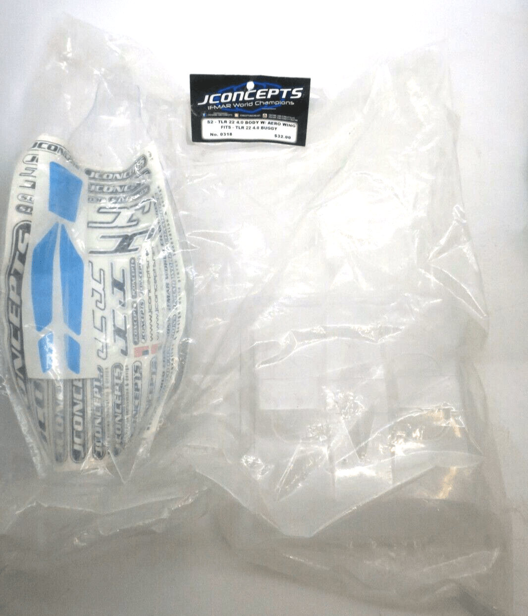 JConcepts S2 Clear Body w/ Aero Wing: TLR 22 4.0/5.0 JCO0318 - WISE GUYS HOBBIES LLC