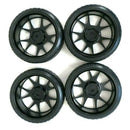 1/10 Scale On-Road Aluminum Black 5Y Spoke Rims W/ Hard Compound Drift Tires