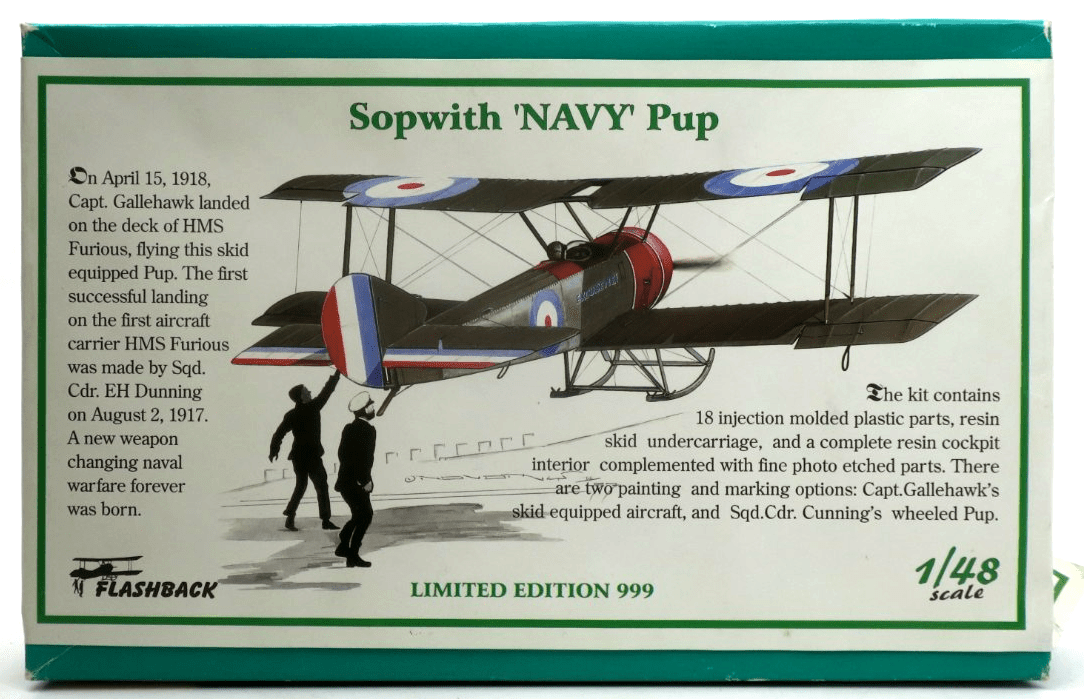 Flashback 1/48 Sopwith 'NAVY' Pup Limited Edition 999 Model Kit KLH8911 - WISE GUYS HOBBIES LLC