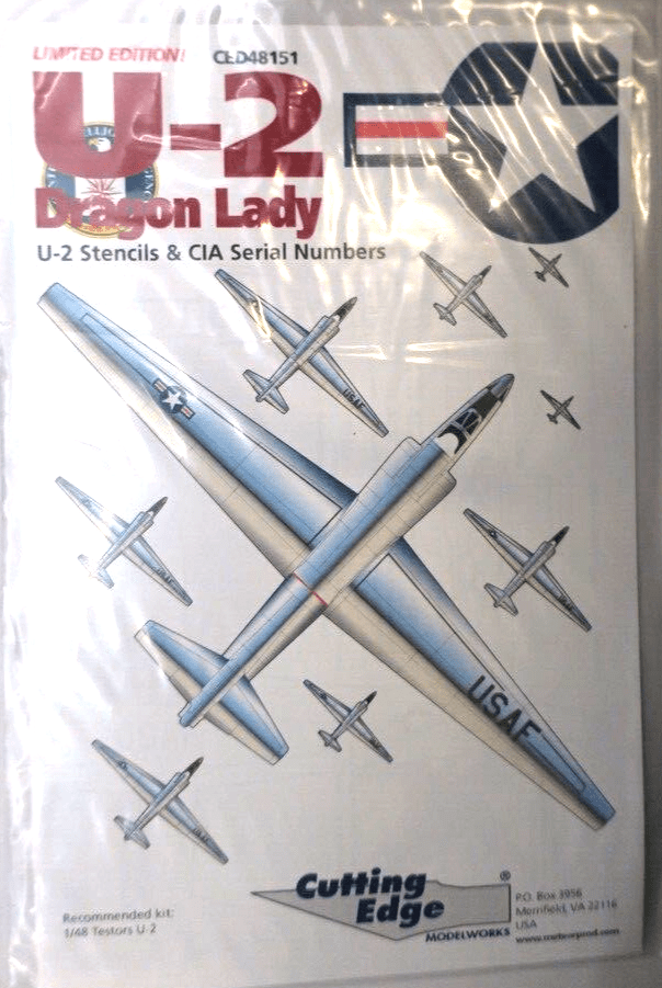 Cutting Edge CED48151 - U-2 Dragon Lady (U-2 Stencils & CIA Serial Numbers Decal - WISE GUYS HOBBIES LLC
