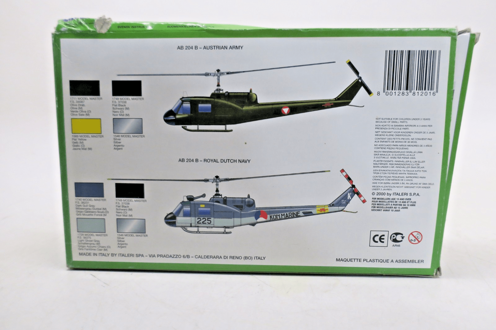 Italeri 1/72 AB 204 B Rescue Helicopter Model Kit 1201 - WISE GUYS HOBBIES LLC