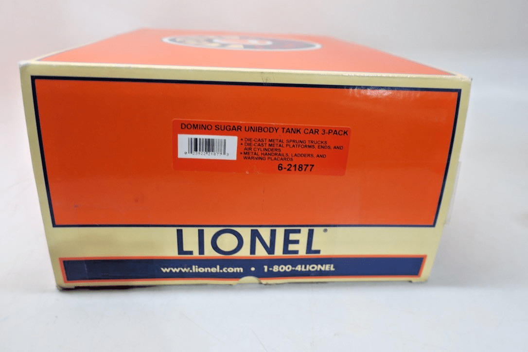 Lionel Domino Sugar Unibody Single Dome Tank Car 3 - Pack 6 - 21877 AS - IS - WISE GUYS HOBBIES LLC