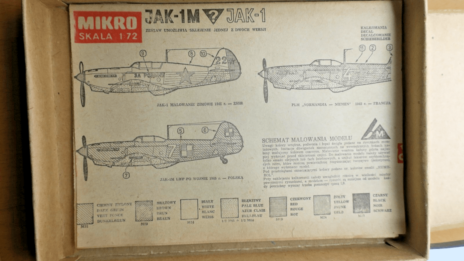 Mikro 1/72 JAK - 1M Model Kit - WISE GUYS HOBBIES LLC
