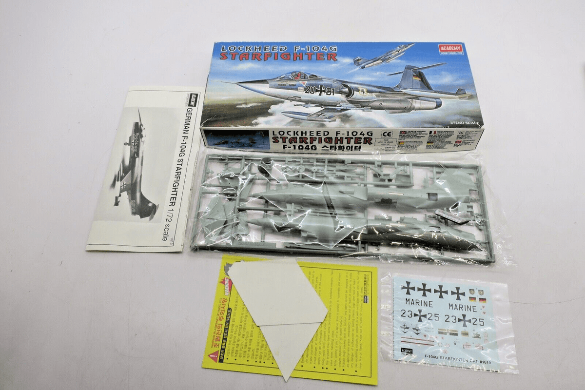 Academy 1/72 Lockheed F-104G Starfighter Model Kit 1619 - WISE GUYS HOBBIES LLC